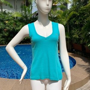 Lacoste Turquoise Sleeveless Top size 38 (8), Preppy French Classic Sporty Chic